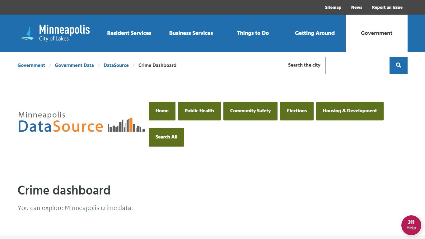 Crime Dashboard - City of Minneapolis